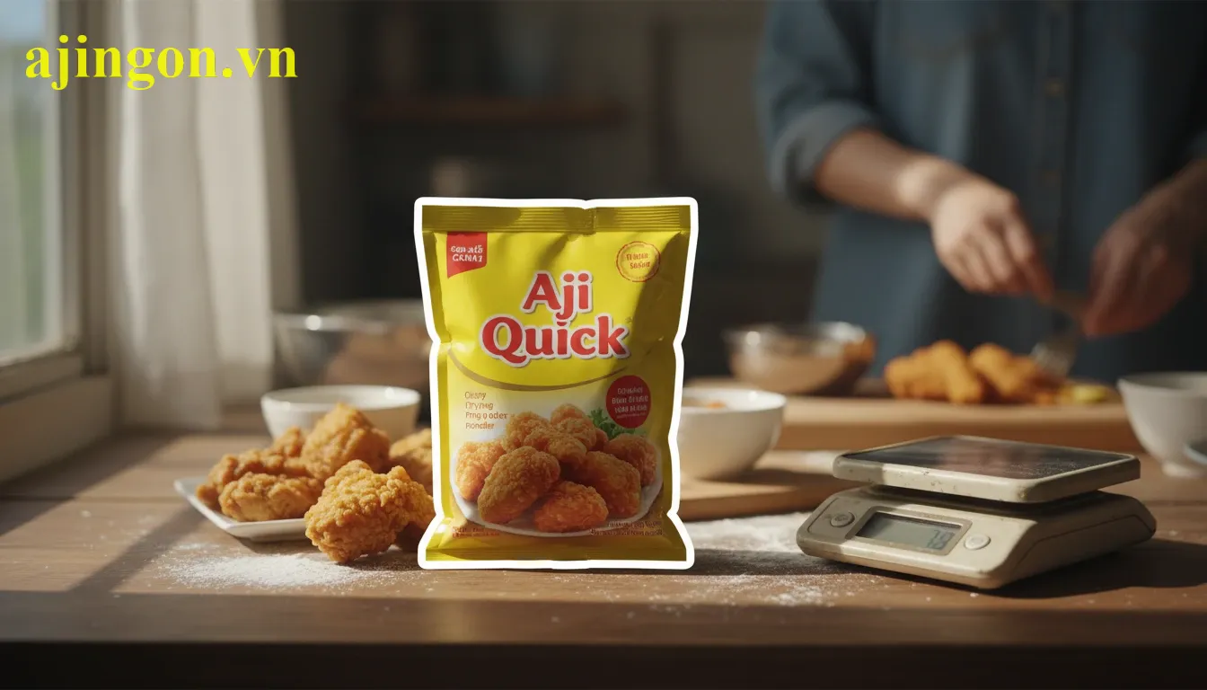 Ảnh đại diện Bột chiên giòn Aji Quick bao nhiêu calo trong 100g bột khô?